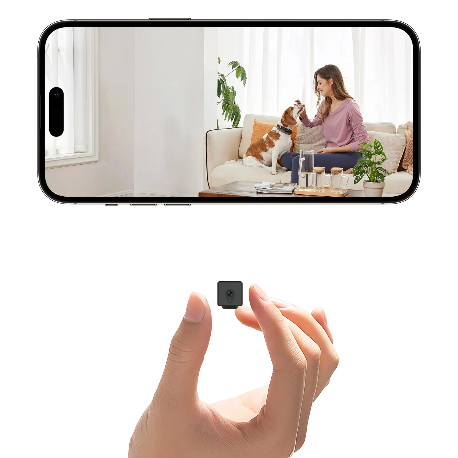 EKJANEPE 4K Mini Spy Hidden Camera Wireless WiFi Indoor Home Security Camera Micro Tiny Nanny Cam Long-lasting Battery Camera with Night Vision, Motion Detection, Wide Angle, APP Control