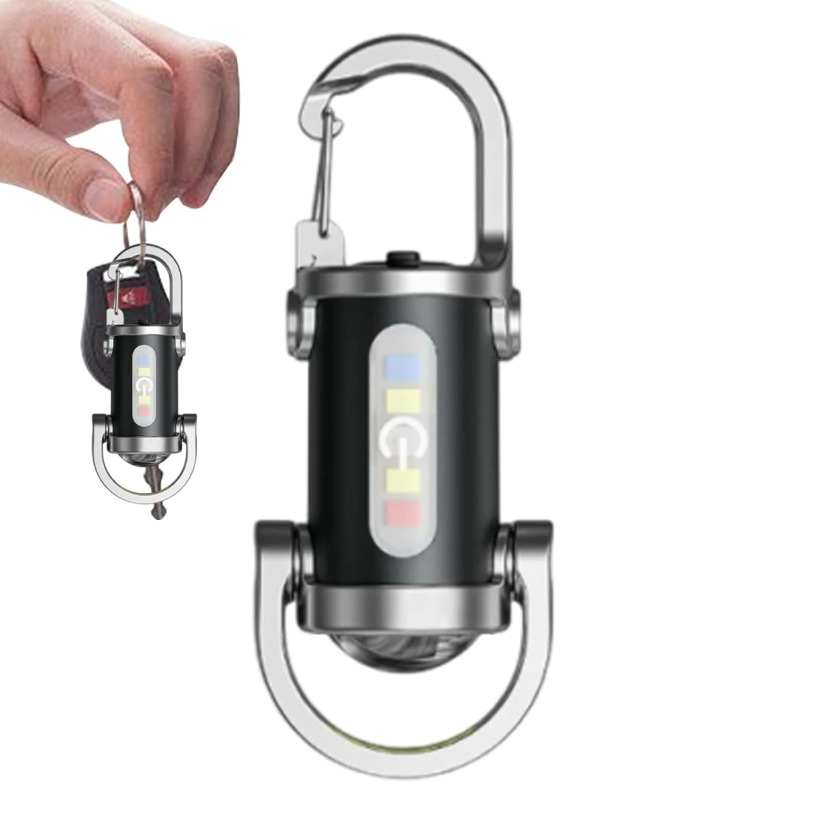 2 in 1 Flashlight and Power Bank, Rechargeable Keyring Flashlight, Multifunctional Carabiner Flashlights, LED Rechargeable Lumilink Torch Light for Camping, Hiking, Travel, Outdoor Adventures