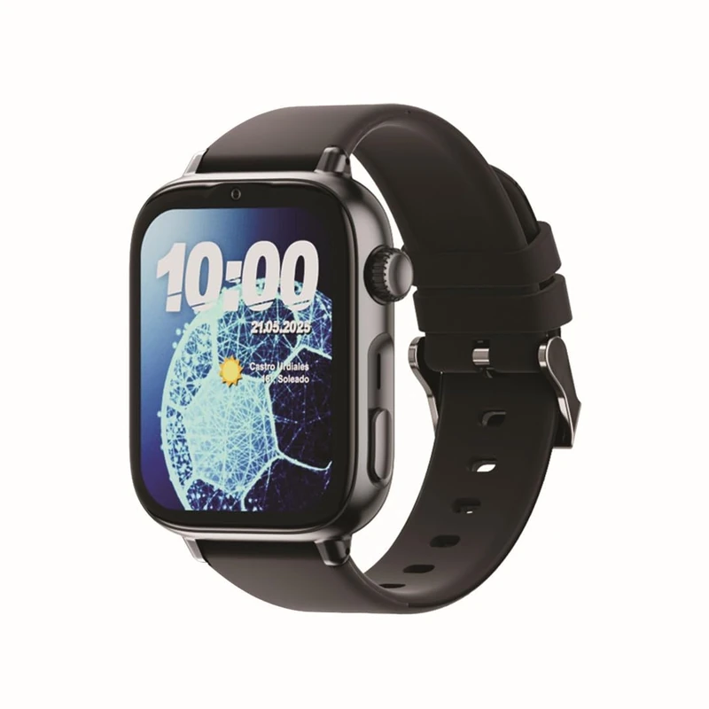 SaveFamily SaveWatch Plus 2 | Children's Smart Watch with GPS Locator, Calls, Video, Whatsapp, Spotify, App Store - Black Dial and Black Silicone Strap
