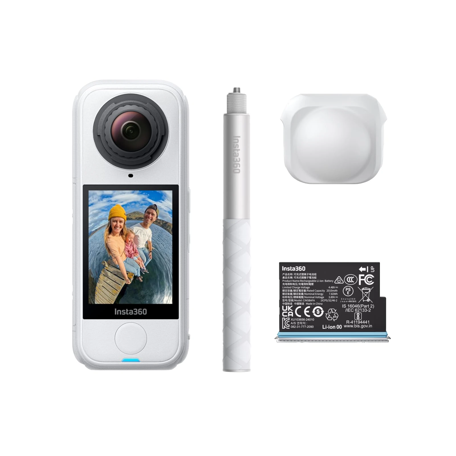 Insta360 X4 Air Arctice White Starter Bundle - Lightweight 165g 8K 360 Camera, Invisible Selfie Stick, Replaceable Lenses, Shoot First & Frame Later, Built-in Wind Guard, FlowState Stabilization
