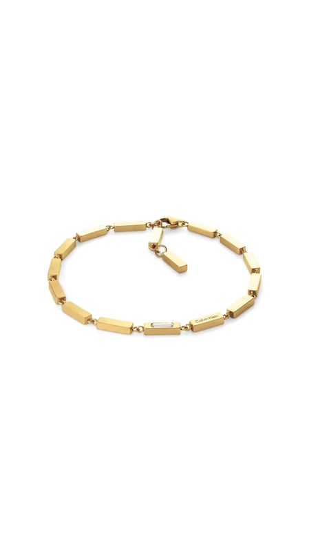 Calvin Klein Men's CK ESSENTIAL LINKS Collection Link Bracelet In Stainless Steel with Yellow Gold Plating - 35100073