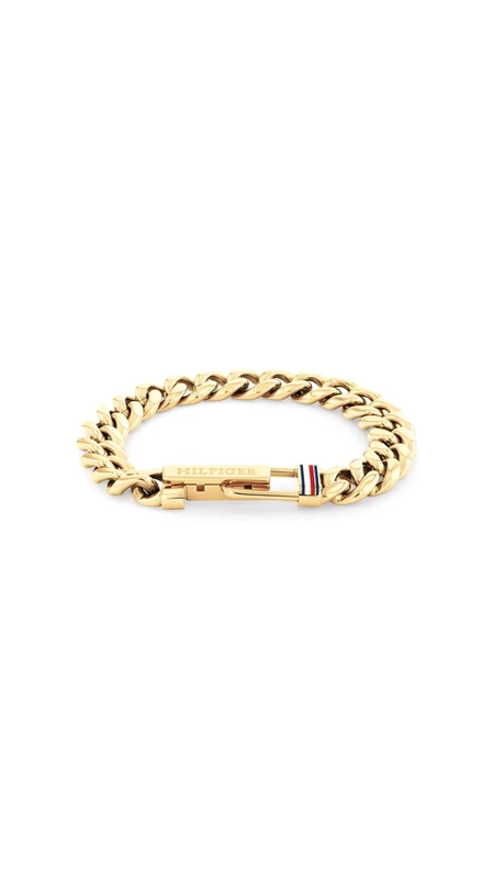 Tommy Hilfiger Jewelry Men's Chain Bracelet In Stainless Steel with Yellow Gold Plating - 2790665