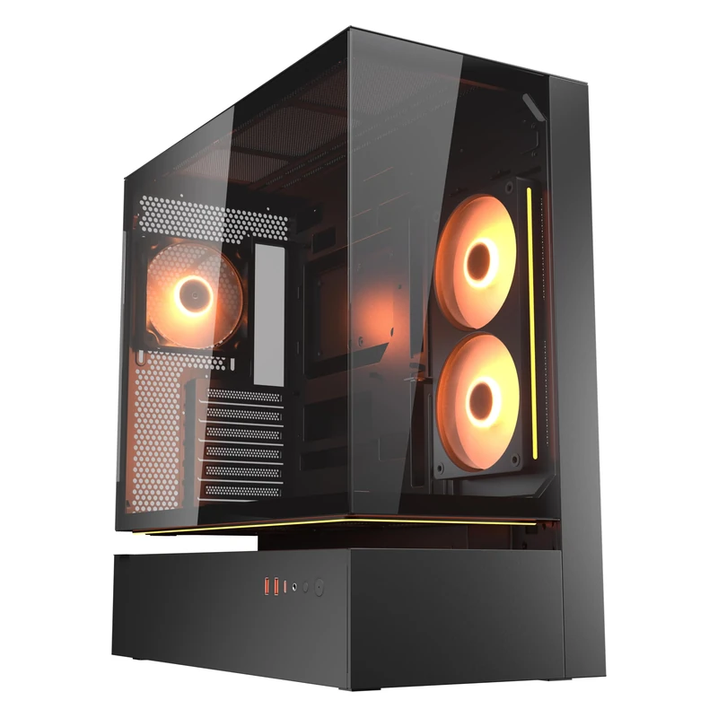 COUGAR CFV235 MidTower ATX, CEB Case,430mm GPU Supported, Pre-installed ARGB PWM Fans 120mmx4, 270° Airflow Access, Dust Filter, Dual Magnetic Filtration, Cable Management (Black)