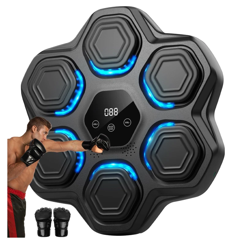 Adult Musical Boxing Machine, Beatpunch Boxing Wall Music with LED Light and Boxing Gloves, Beat Punch Music Boxing Machine for Adults/Children, Training Items for Boxing Home