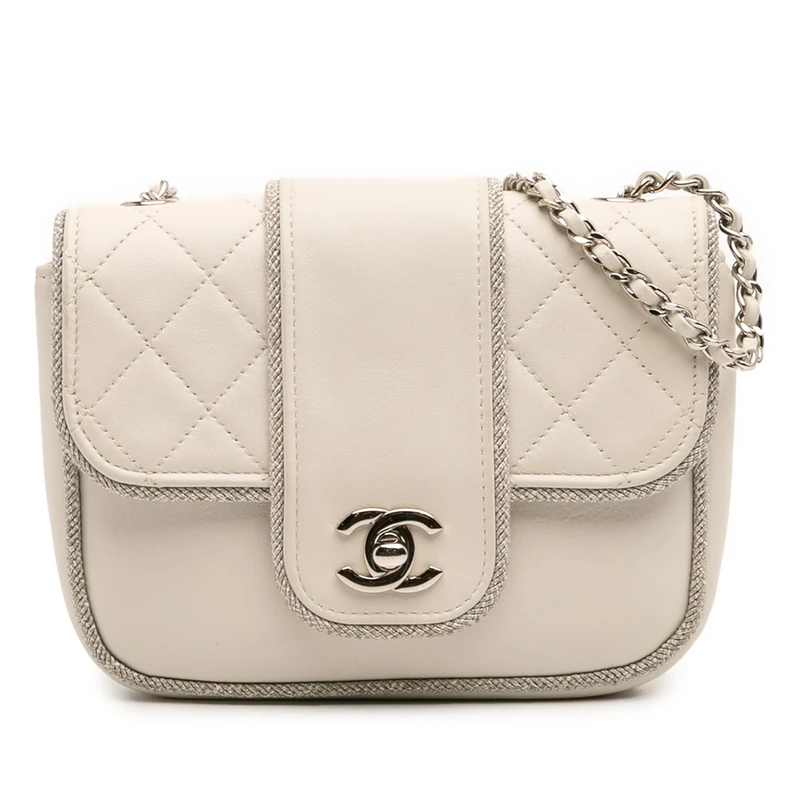 Chanel Pre-Loved Mini Quilted Lambskin and Metallic Trim Elementary Chic Flap