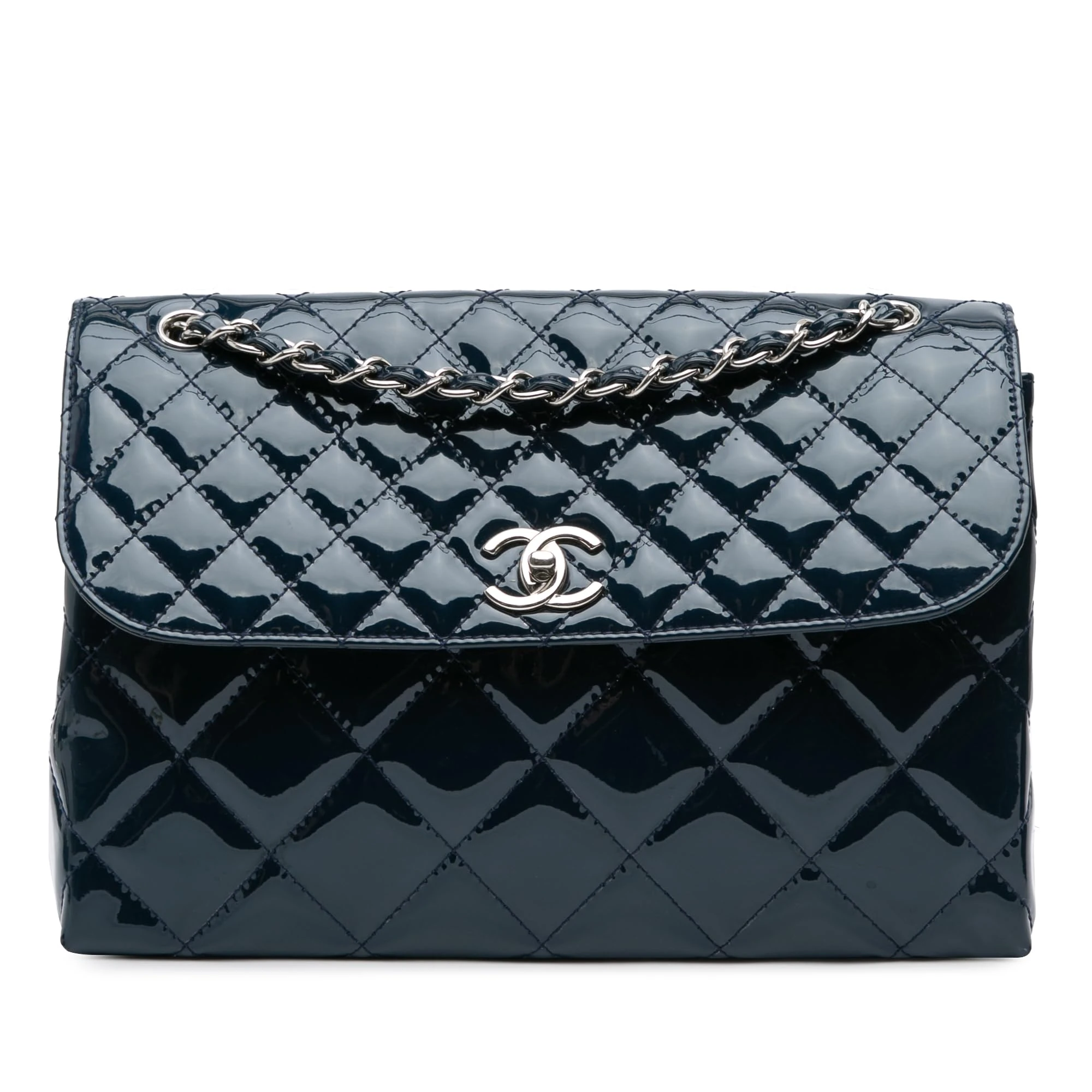 Chanel Pre-Loved Quilted Patent In The Business Flap Shoulder Bag