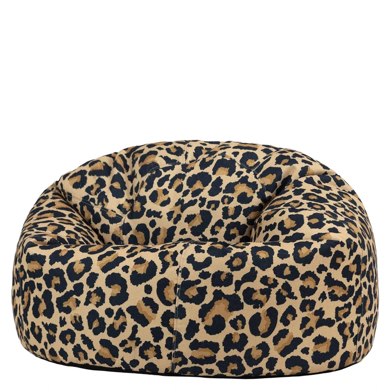 icon Kingston Bean Bag, Kyoto Leopard Print, Woven Fabric, Large Adult Bean Bag Chair with Filling Included, Comfy Chair, Leopard Print Gifts, Living Room Furniture, Bedroom Furniture