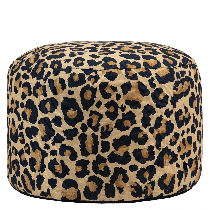 icon Milano Bean Bag Pouffe, Kyoto Leopard Print, Woven Fabric, Large Pouffe Footstool with Filling Included, Footrest, Leopard Print Gifts, Bedroom, Living Room, Living Room Furniture