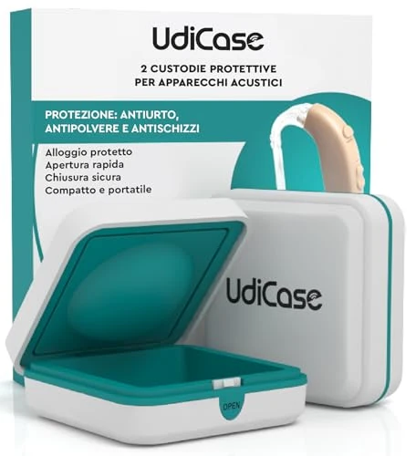 2 Cases for Headphones – UdiCase Earphones Storage Box Against Dust Liquid Shock – Ergonomic Interior Quick Opening and Non-Slip Feet – 7 x 7 x 3 cm Compact Portable Design