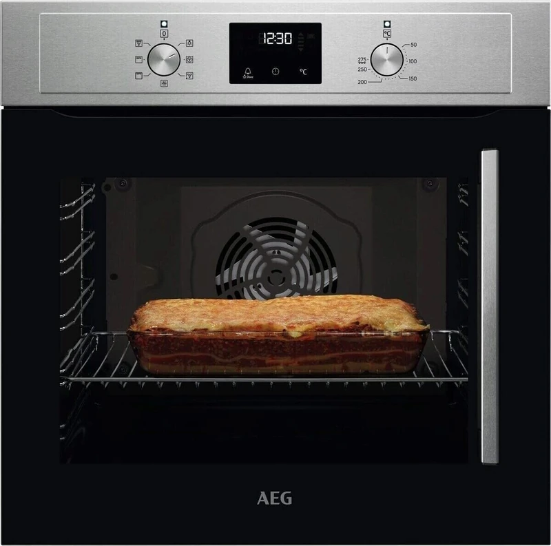 AEG 3000 Series Integrated Built-In Oven, 72 L Capacity, BCX335L11M, SurroundCook, Catalytic Cleaning, 50–275°C, Energy Class A, 594x594x569 mm, Stainless Steel with Antifingerprint Coating