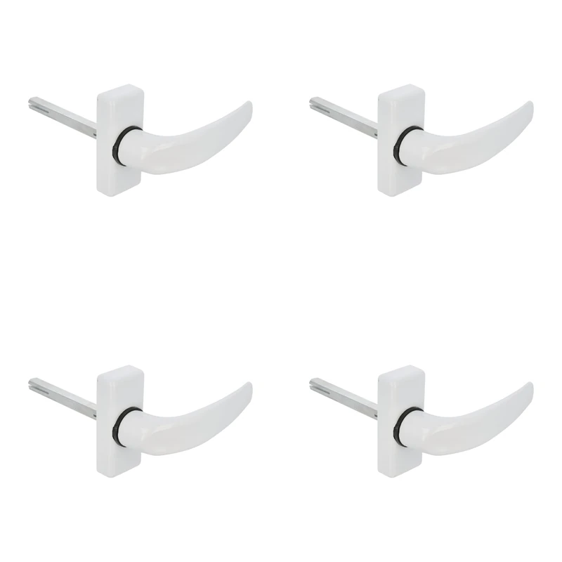 Amig – Pack of 4 Rosette Door Handles – Model Delta – 121 x 72 mm – 8 mm Spindle – Elegant and Simple Design – Ergonomic Grip Handle – White Aluminum