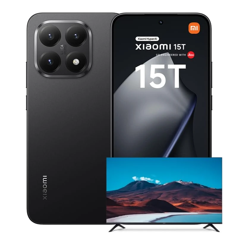 Xiaomi 15T, Smartphone 12+256GB, 6.83" 120Hz Eye-care Display, MediaTek Dimensity 8400-Ultra, 50MP Leica Summilux Optical Lens, 5500mAh, Black, Charger Not Included,2-years warranty+Xiaomi TV F 32
