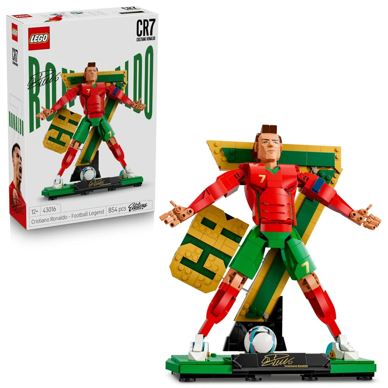 LEGO Editions Cristiano Ronaldo – Football Legend Toy - 3D Figure Display Model Kit - DIY Kids' Room Decor - Gift for 12+ Year Old Boys, Girls & Adult Sports Fans - 43016