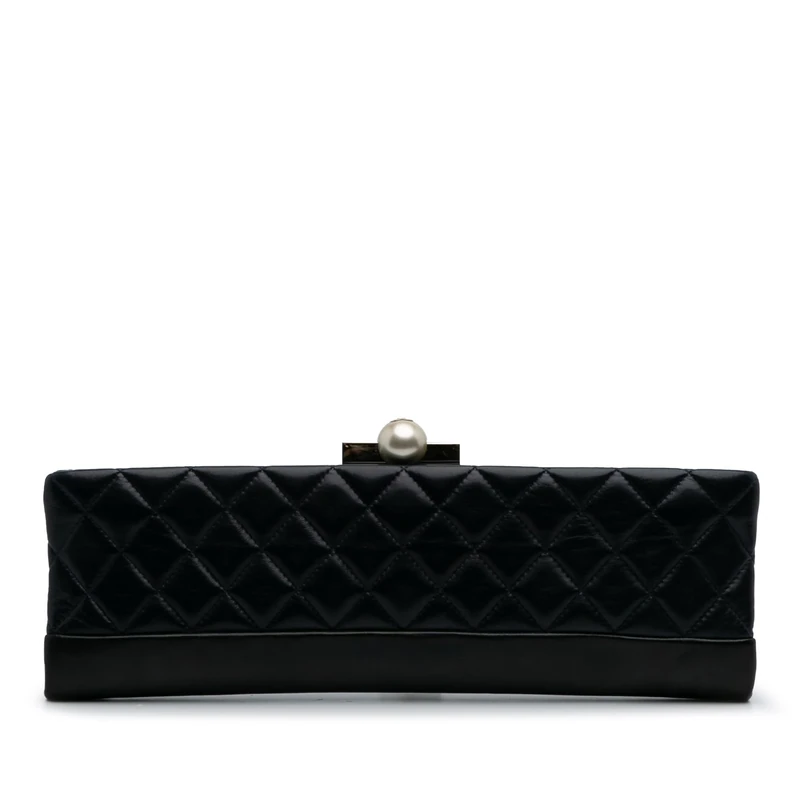 Chanel Pre-Loved CC Quilted Lambskin Pearl Clutch