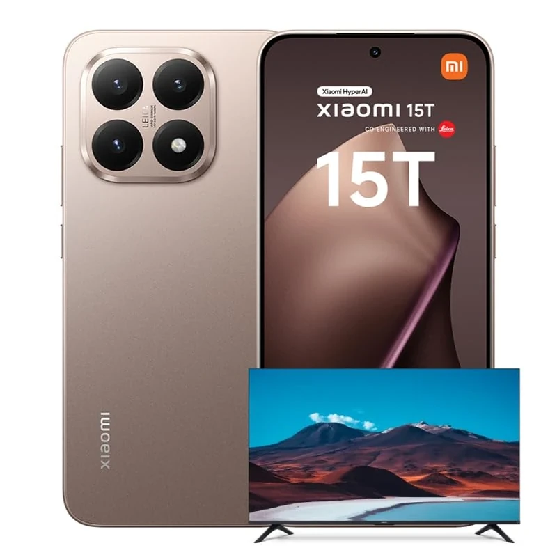 Xiaomi 15T, Smartphone 12+512GB, 6.83" 120Hz Eye-care Display, MediaTek Dimensity 8400-Ultra, 50MP Leica Summilux Optical Lens, 5500mAh, Rose Gold, Charger Not Included,2-years warranty+Xiaomi TV F 32