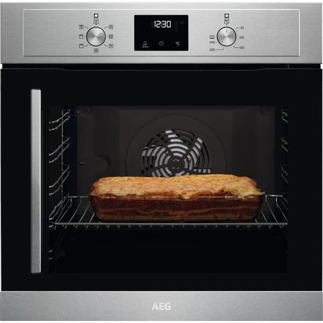 AEG 3000 Series Integrated Built-In Oven BCX335R11M, 72 L Capacity, SurroundCook Fan Cooking, Catalytic Self-Cleaning, Timer Display, 50–275°C, 594x594x569 mm, Energy Class A, Stainless Steel - Image 1