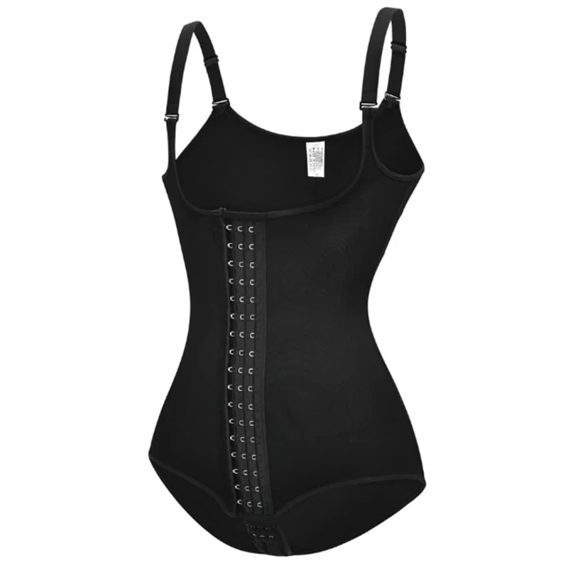 Woman Bodysuit Tummy Tucker Slim Skims Seamless Shapewear Sexy Onesie Vest Adjustable (Black XSmall)