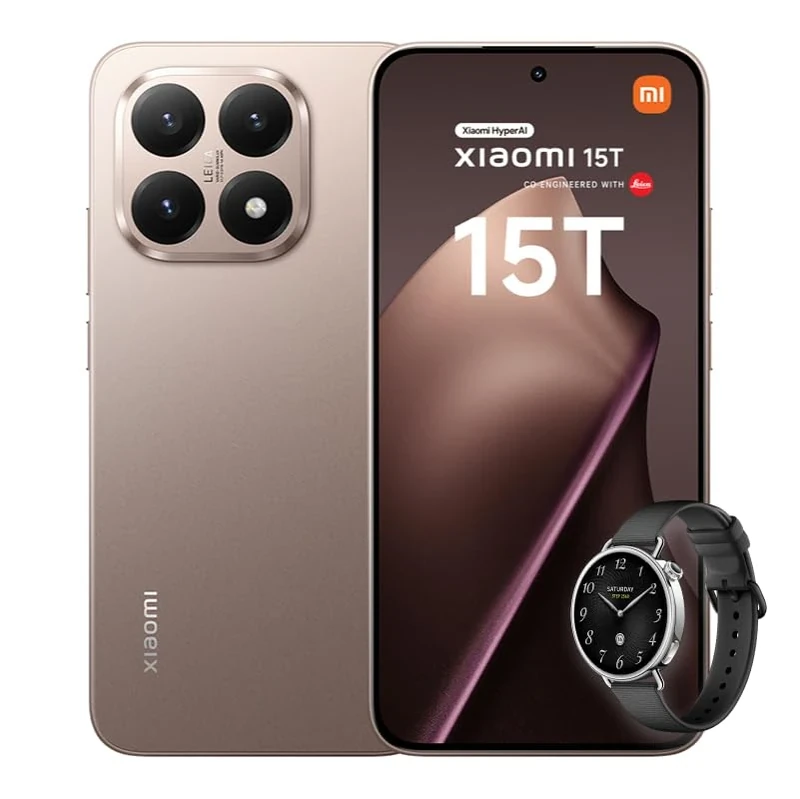 Xiaomi 15T, Smartphone 12+256GB, 6.83" 120Hz Eye-care Display, MediaTek Dimensity 8400-Ultra, 50MP Leica Summilux Optical Lens, 5500mAh, Rose Gold, Charger Not Included,2-years warranty+Watch S4 41mm