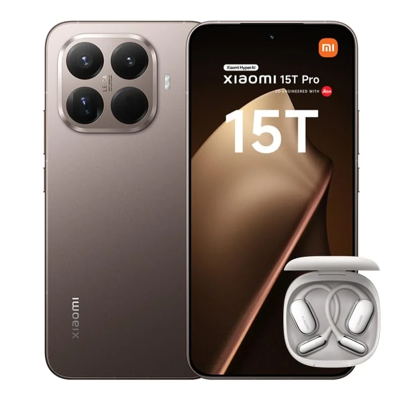 Xiaomi 15T Pro, Smartphone 12+256GB, 6.83" 144Hz Eye-care Display, MediaTek Dimensity 9400+, 50MP Leica 5x Pro Telephoto, Mocha Brown, Charger Not Included,2-years warranty+OpenWear Stereo Pro