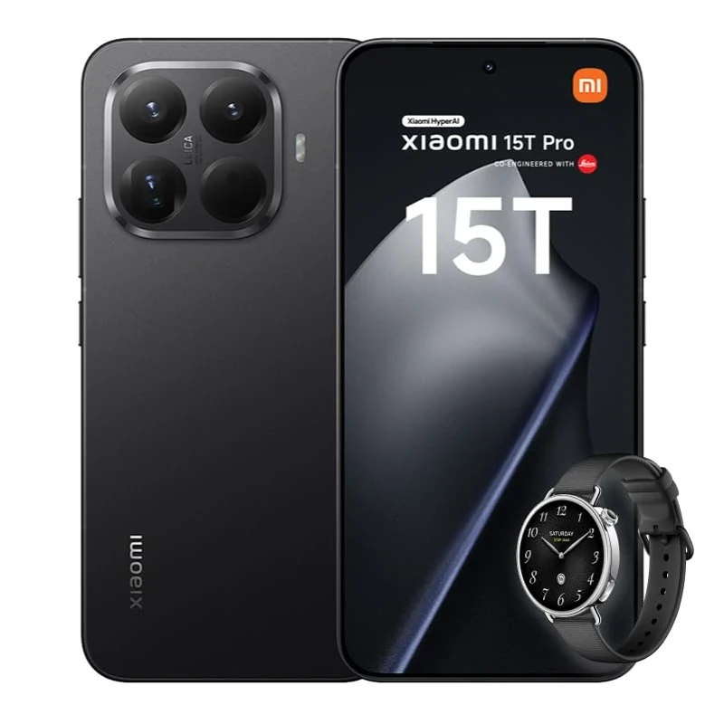 Xiaomi 15T Pro, Smartphone 12+512GB, 6.83" 144Hz Eye-care Display, MediaTek Dimensity 9400+, 50MP Leica 5x Pro Telephoto, 5500mAh, Black, Charger Not Included,2-years warranty+ Watch S4 41mm
