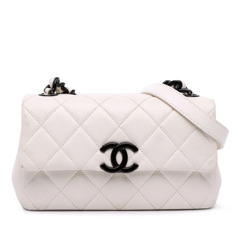 Chanel Pre-Loved Small Quilted Caviar My Everything Flap Crossbody Bag