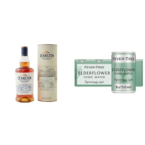 Deanston 12 Year Old Single Malt Scotch Whisky with Fever-Tree Refreshingly Light Elderflower Tonic Water