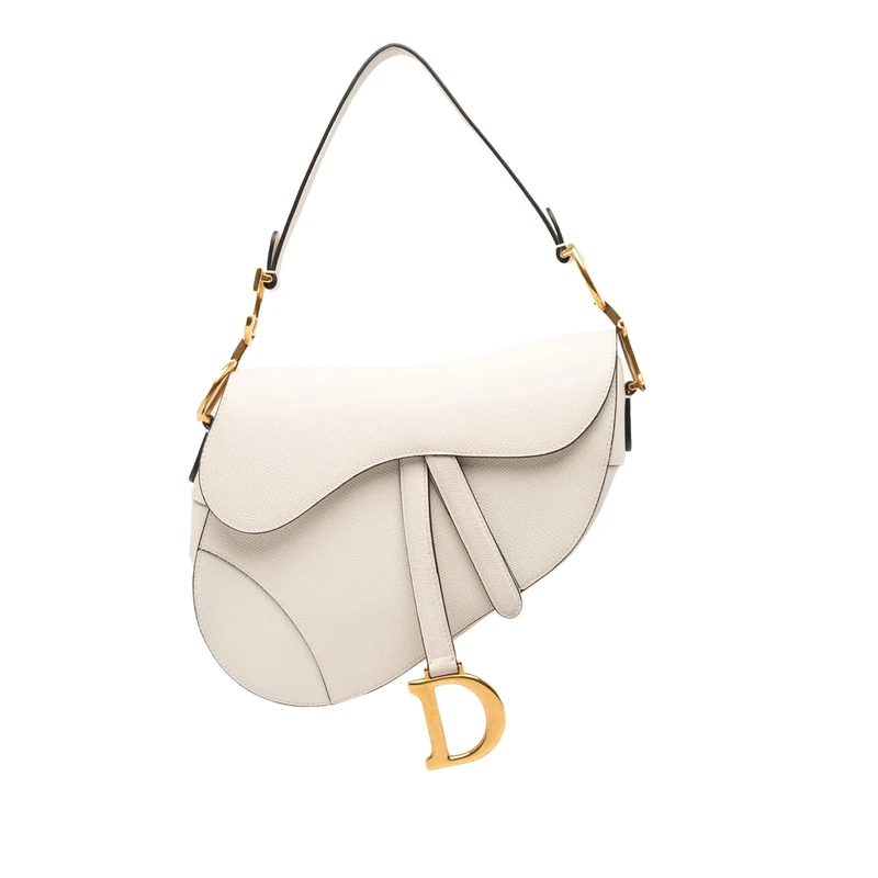 Dior Pre-Loved Grained Calfskin Saddle Handbag