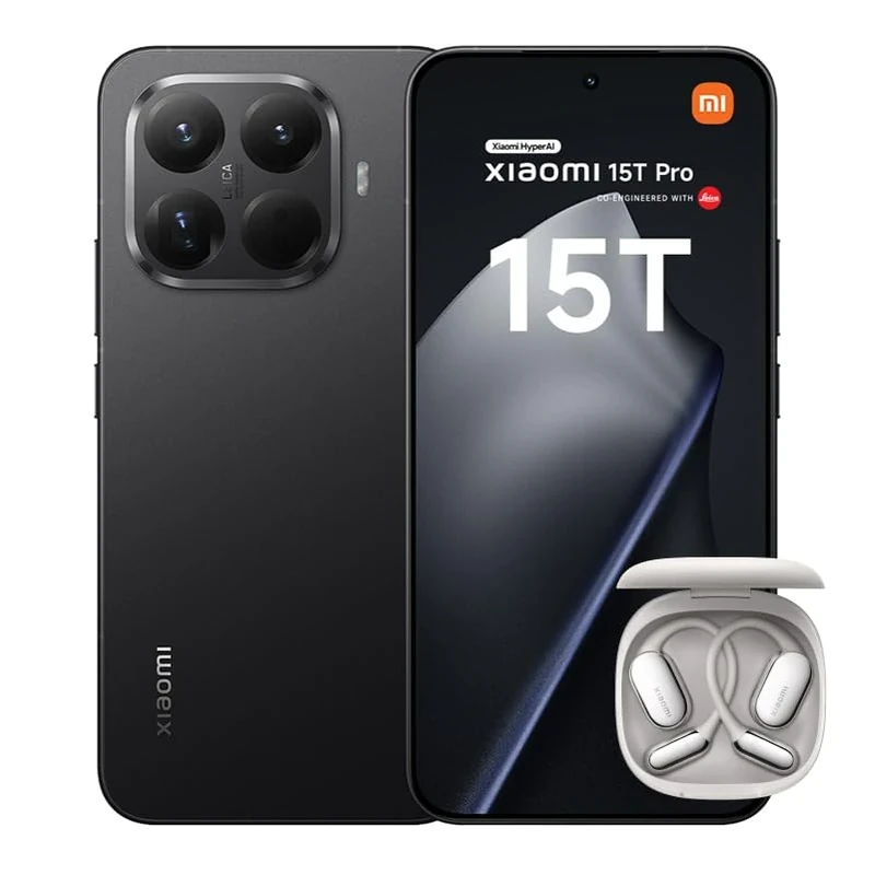 Xiaomi 15T Pro, Smartphone 12+256GB, 6.83" 144Hz Eye-care Display, MediaTek Dimensity 9400+, 50MP Leica 5x Pro Telephoto, 5500mAh, Black, Charger Not Included,2-years warranty+ OpenWear Stereo Pro