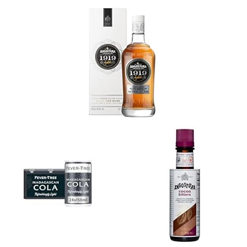 Angostura 1919 Premium Carribbean Rum, Fever-Tree Light Madagascan Cola and Angostura Cocoa Bitters