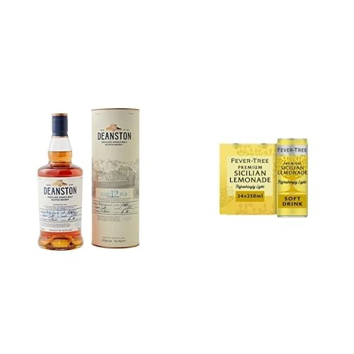Deanston 12 Year Old Single Malt Scotch Whisky with Fever-Tree Refreshingly Light Premium Sicilian Lemonade
