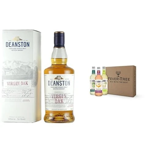 Deanston Virgin Oak Single Malt Scotch Whisky with Fever-Tree Summer Variety Cocktail Mixer Pack