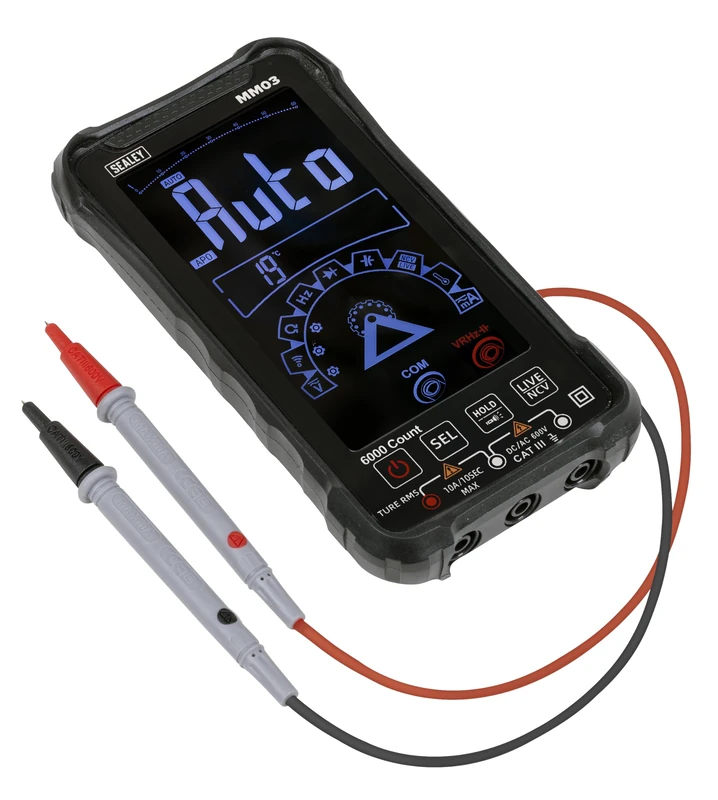 Sealey 10-Function Touchscreen Rechargeable Auto-Ranging Digital Smart Multimeter - MM03