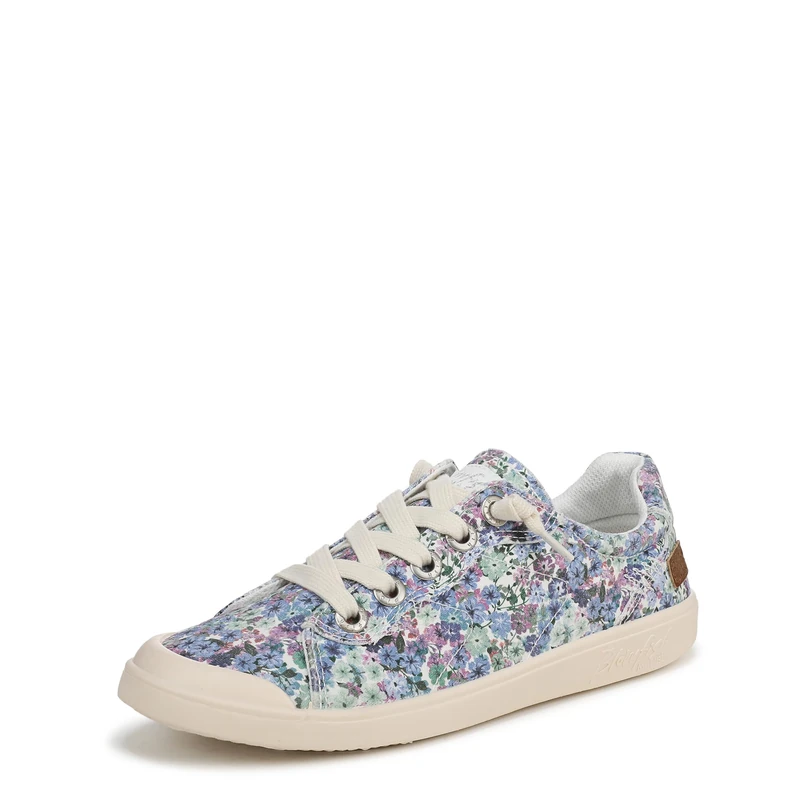 Blowfish Women's Vienna Lace-Up Trainers, Blue Floral, Medium Fit, UK 5