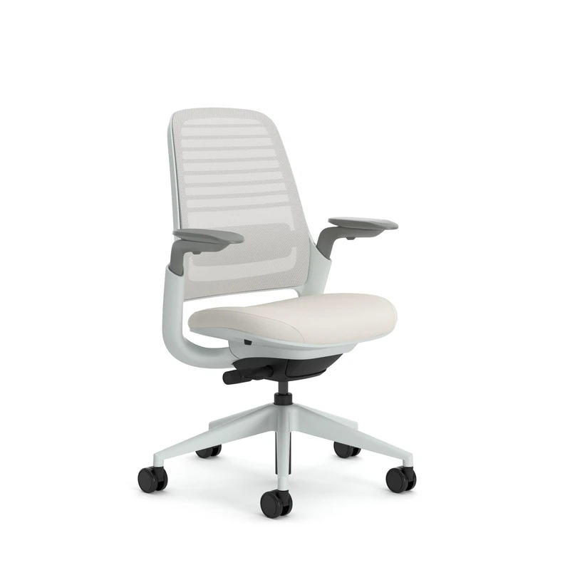 Steelcase Series 1 Ergonomic Office Chair With LiveBack Lumbar Support And 4D Armests Seagull; Made in Europe