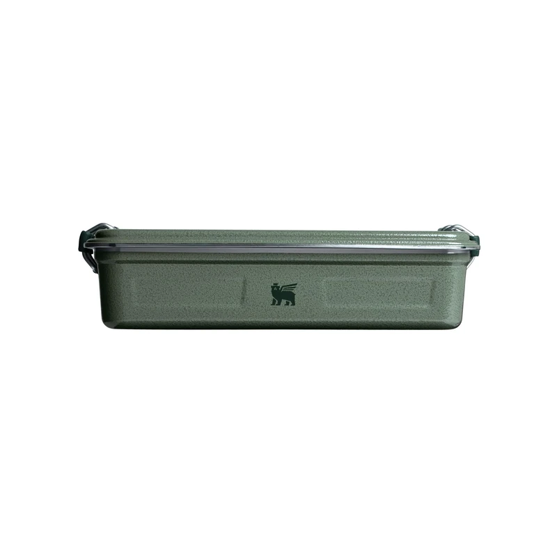 STANLEY 1913 The Useful Classic Box 2.0L - Dishwasher Safe - Stainless Steel Lunch Box - Stackable Sandwich Box - BPA-Free - Secure Closure - Hammertone Green