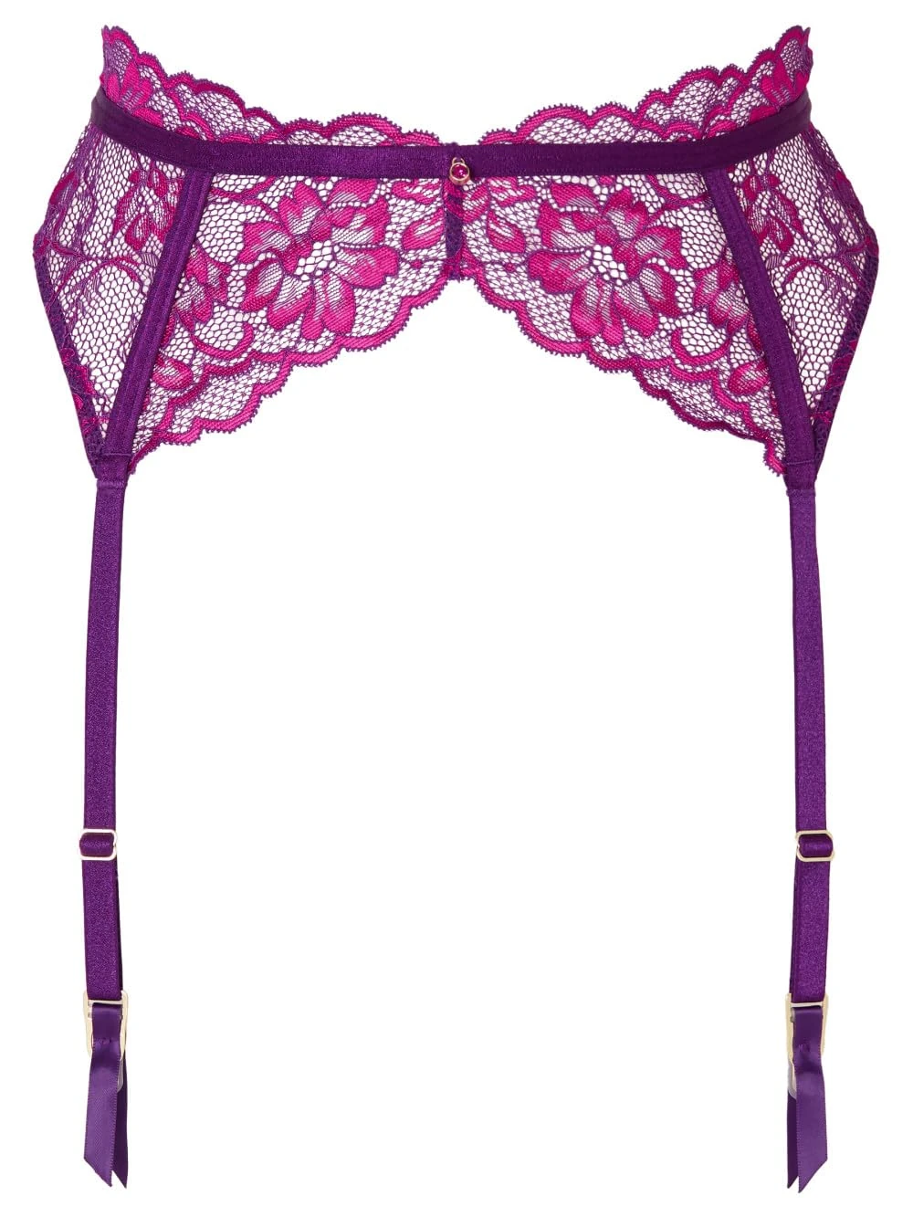 Ann Summers Sexy Lace Suspender Belt Womens Lingerie with Adjustable Back and Charm Detail, Garter Belt for Stockings, Suspenders Lingerie Dark Purple