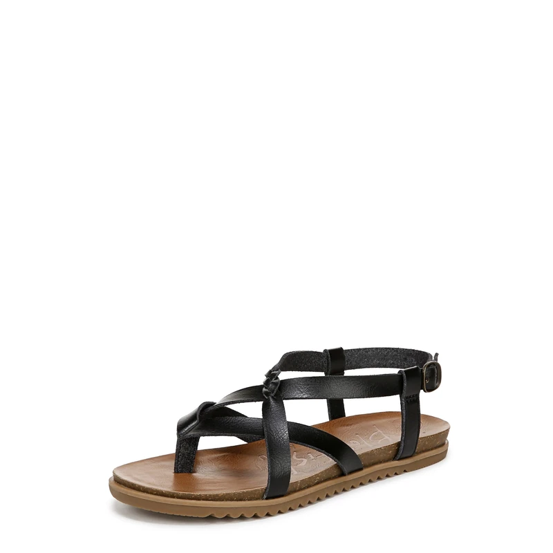 Blowfish Women's Macarah-B Flat Sandals, Black, Medium Fit, UK 4