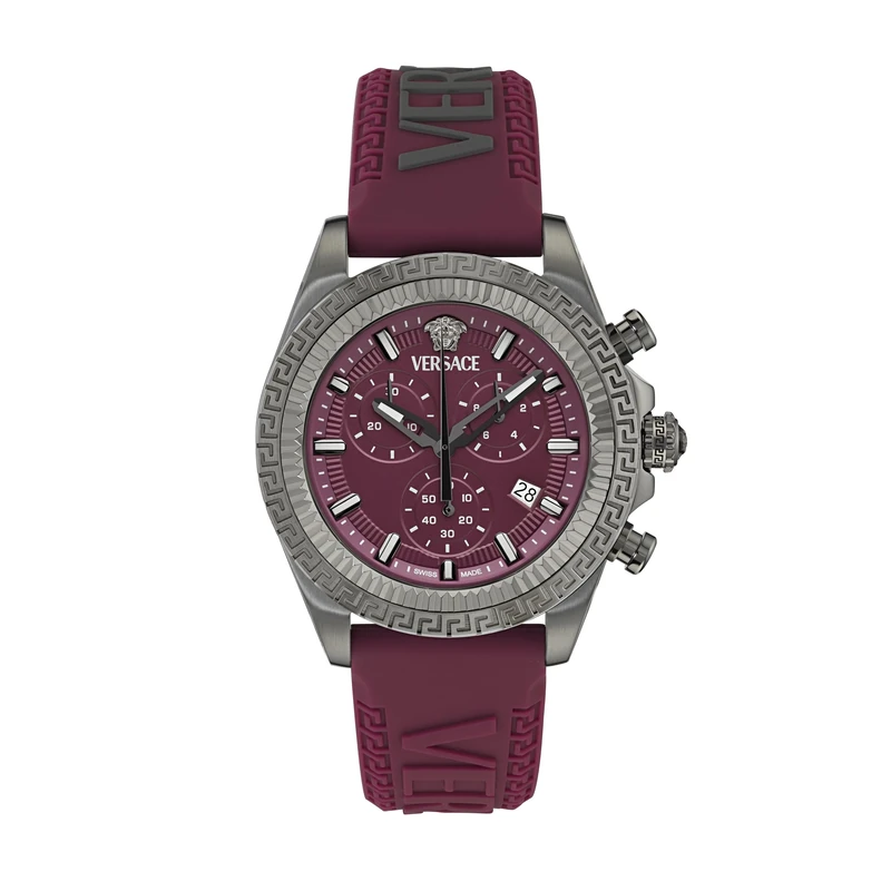 Versace Men's Chronograph Swiss Quartz Watch with Silicone Strap VE0W00125