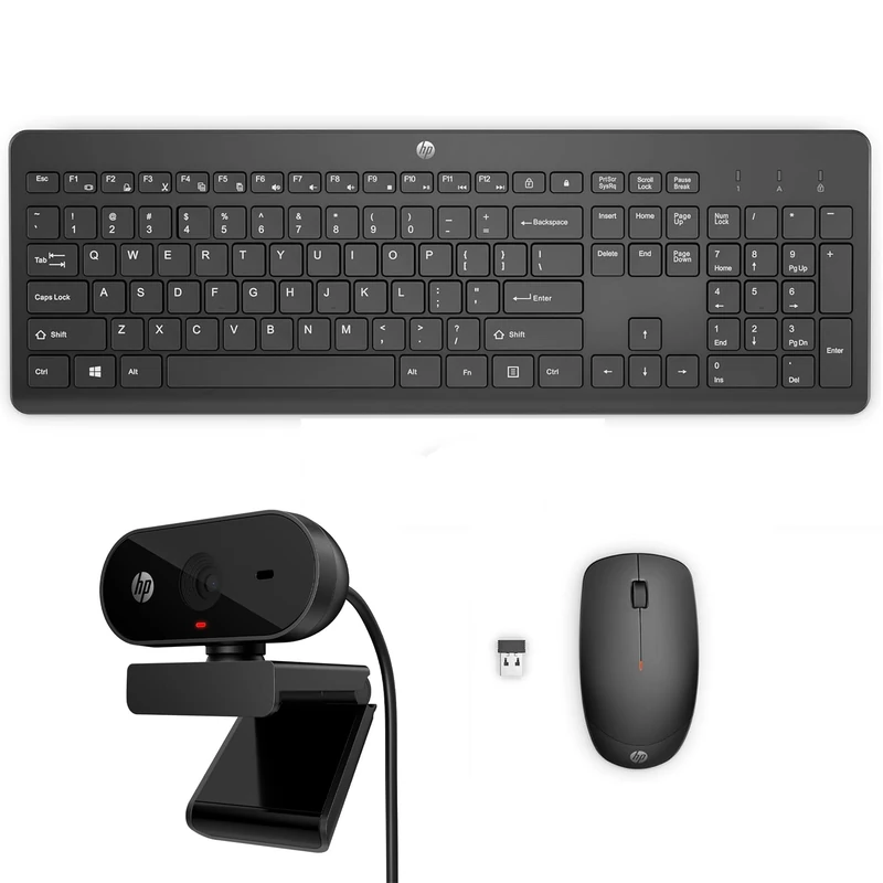 HP Home Office Bundle, 230 Wireless Mouse and Keyboard, 320 FHD USBA Webcam