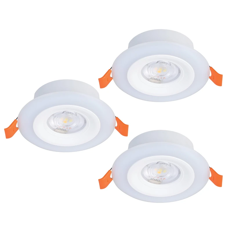 Eglo Set of 3 LED recessed spot Calonge RGB, Flat Ceiling with Remote, dimmable, White Plastic, Colour Change, Warm to Cool White, Ø 9.8 cm