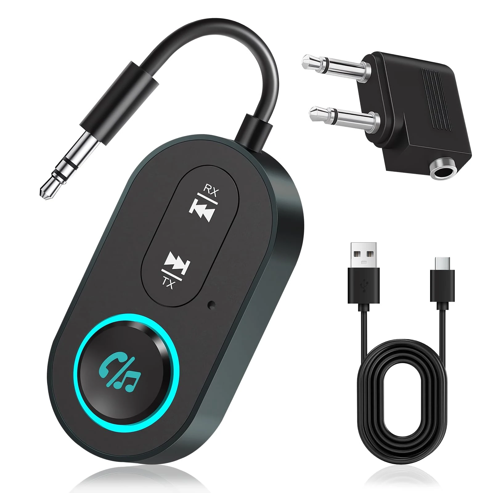 2025 New Airfly Bluetooth Transmitter Receiver Bluetooth Aux Adapter 3.5mm AUX Jack Wireless Audio Transmitterfor TV Home Stereo Car