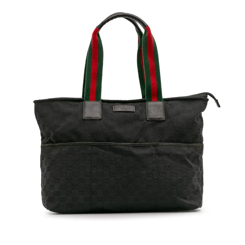 Gucci Pre-Loved GG Canvas Web Tote Bag