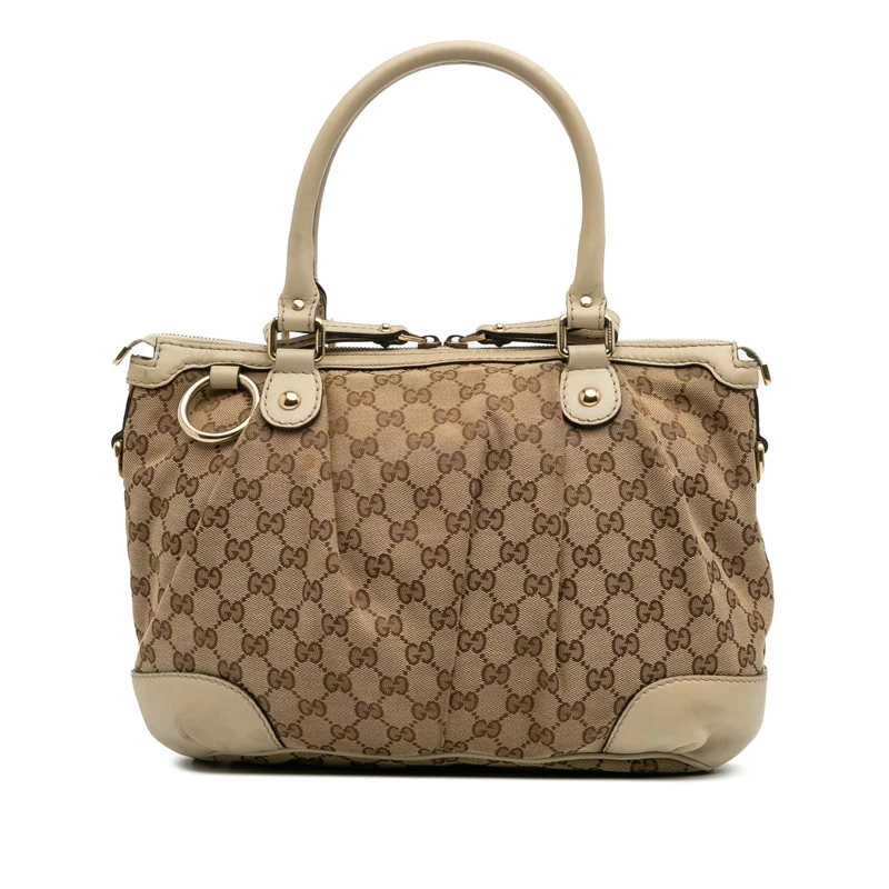 Gucci Pre-Loved GG Canvas Sukey Satchel Handbag