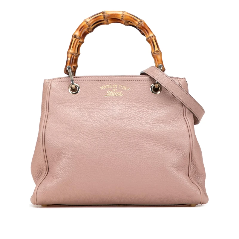 Gucci Pre-Loved Small Calfskin Bamboo Shopper Satchel
