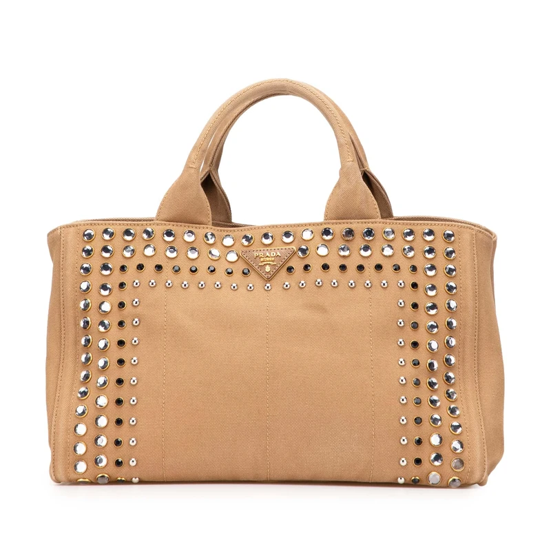 Prada Pre-Loved Canvas Canapa Bijoux Satchel Handbag