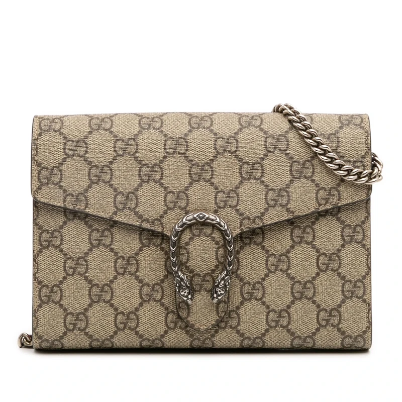 Gucci Pre-Loved GG Supreme Dionysus Chain Wallet Handbag Crossbody Bag