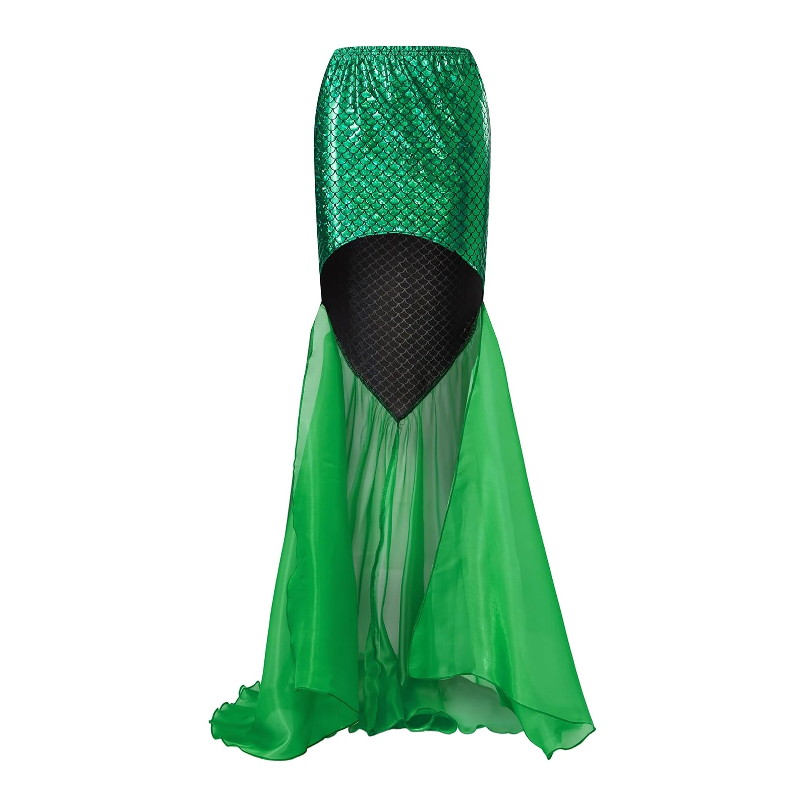 Edhomenn Mermaid Costume for Women High Waist Long Mermaid Tail Skirts Adult Halloween Costumes (09 Green, M)