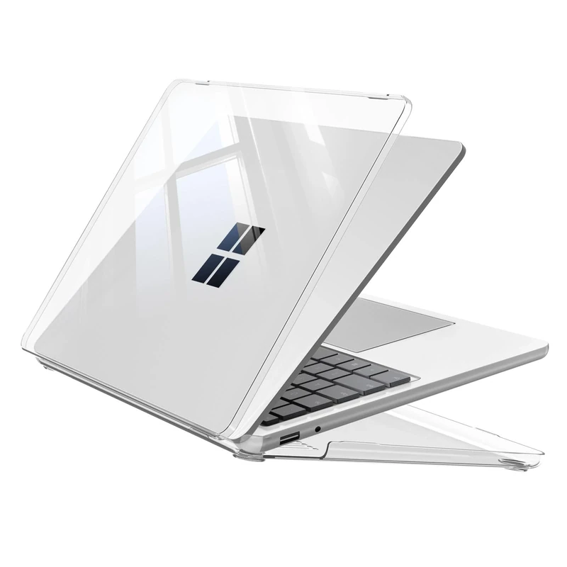 FINTIE Case for 13 Inch Microsoft Laptop (2025) Model 2095 - Ultra Slim Snap-on Hard Back Shell Full Corner Protection Clear Cover, Crystal Clear