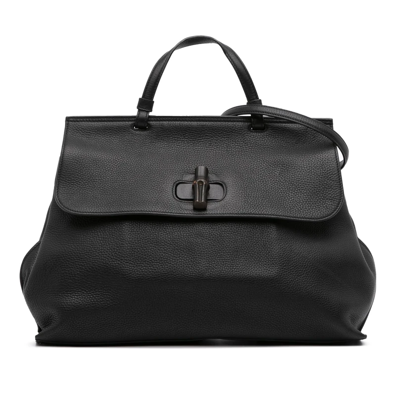 Gucci Pre-Loved Large Leather Bamboo Daily Satchel