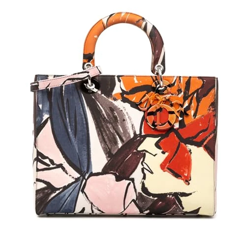 Dior Pre-Loved Large Canvas Floral Graffiti Lady D Lite Handbag